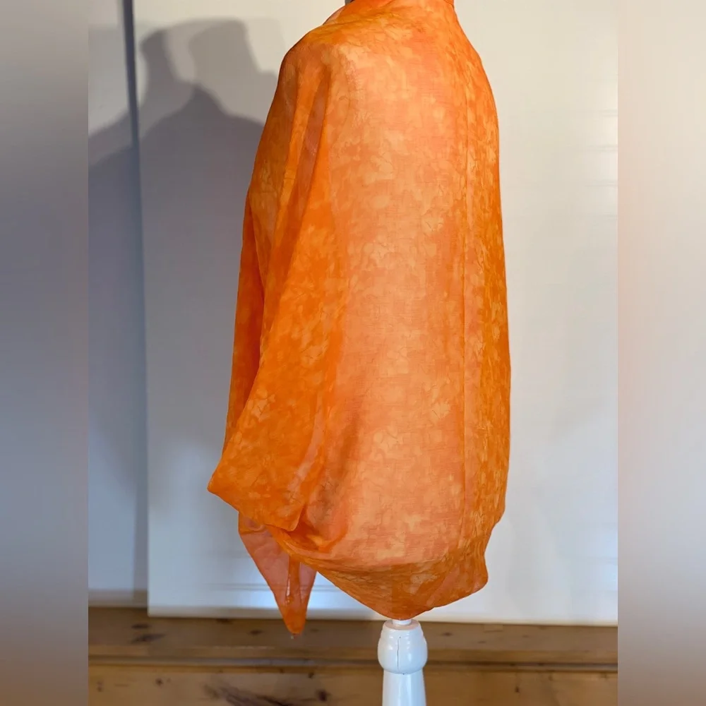 2 beautiful orange scarves‎ bundled. One with beading, then other with sparkle.